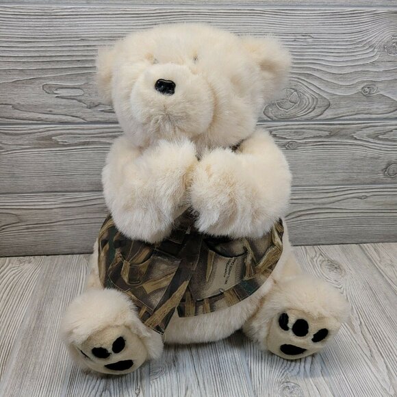 Ducks Unlimited Greenwing Plush Bear Camo Vest Stuffed‎ Animal - Picture 3 of 9
